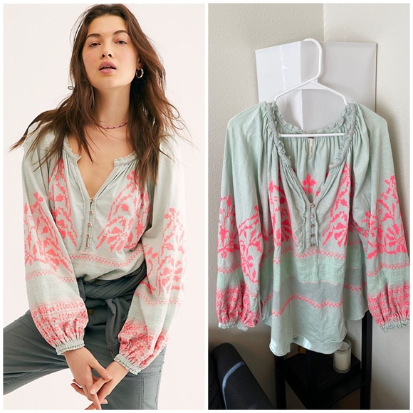 Free People Tops - SOLD Free People Mint Blouse